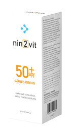 Nin2Vit 50 Faktör Tüm Ciltler İçin Nemlendirici Suya Dayanıklı Yüz Güneş Kremi 50 ml