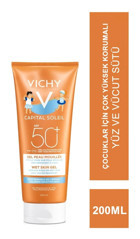 Vichy Soleil 50 Faktör Tüm Ciltler İçin Leke Karşıtı Nemlendirici Yağsız Suya Dayanıklı Yüz Güneş Sütü 200 ml