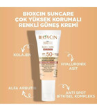 Bioxin Sun Care Renkli 50 Faktör Tüm Ciltler İçin Leke Karşıtı Nemlendirici Yağsız Suya Dayanıklı Yüz ve Vücut Güneş Kremi 50 ml