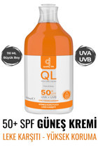 Quality Life 50 Faktör Kuru Ciltler İçin Leke Karşıtı Nemlendirici Suya Dayanıklı Yüz ve Vücut Güneş Kremi 50 ml