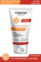 Trinova 50 Faktör Tüm Ciltler İçin Leke Karşıtı Nemlendirici Yağsız Suya Dayanıklı Yüz ve Vücut Güneş Kremi 50 ml