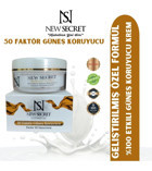 New Secret Cosmetic 50 Faktör Tüm Ciltler İçin Nemlendirici Suya Dayanıklı Yüz Güneş Kremi 50 ml