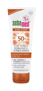 Sebamed Sun Care 50 Faktör Hassas Ciltler İçin Leke Karşıtı Nemlendirici Yağsız Suya Dayanıklı Yüz ve Vücut Güneş Kremi 75 ml