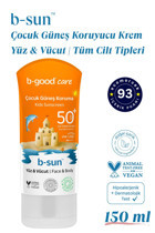 B-Good 50 Faktör Tüm Ciltler İçin Leke Karşıtı Nemlendirici Yağsız Suya Dayanıklı Yüz Güneş Kremi 150 ml