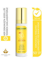Discover Beauty Style Beauty 50 Faktör Tüm Ciltler İçin Leke Karşıtı Nemlendirici Yağsız Suya Dayanıklı Yüz ve Vücut Güneş Kremi 50 ml