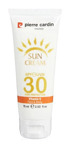 Pierre Cardin 30 Faktör Tüm Ciltler İçin Leke Karşıtı Nemlendirici Yağsız Suya Dayanıklı Yüz ve Vücut Güneş Kremi 75 ml