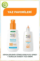 Garnier Ambre Solaire 50 Faktör Kuru Ciltler İçin Nemlendirici Suya Dayanıklı Yüz ve Vücut Güneş Kremi 50 ml