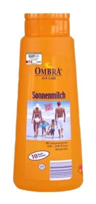 Ombra 50 Faktör Tüm Ciltler İçin Leke Karşıtı Nemlendirici Yağsız Suya Dayanıklı Yüz ve Vücut Güneş Kremi 500 ml