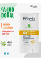 The Prouvee Reponses Stick 50 Faktör Tüm Ciltler İçin Leke Karşıtı Nemlendirici Yağsız Suya Dayanıklı Yüz ve Vücut Güneş Kremi 15 ml