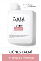 Gaia London 50 Faktör Tüm Ciltler İçin Leke Karşıtı Nemlendirici Aydınlatıcı Yağsız Suya Dayanıklı Yüz ve Vücut Güneş Kremi 100 ml