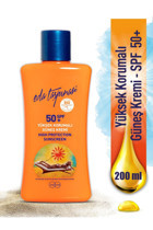 Eda Taşpınar High Protection 50 Faktör Tüm Ciltler İçin Leke Karşıtı Nemlendirici Yağsız Suya Dayanıklı Yüz ve Vücut Güneş Kremi 200 ml