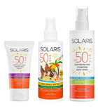 Solaris 50 Faktör Tüm Ciltler İçin Leke Karşıtı Nemlendirici Yağsız Suya Dayanıklı Yüz ve Vücut Güneş Kremi 50 ml