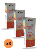 Çınar Doğal Kozmetik 50 Faktör Tüm Ciltler İçin Nemlendirici Suya Dayanıklı Yüz ve Vücut Güneş Kremi 3x100 ml