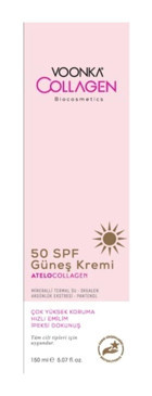 Voonka 50 Faktör Tüm Ciltler İçin Leke Karşıtı Nemlendirici Yağsız Suya Dayanıklı Yüz ve Vücut Güneş Kremi 150 ml