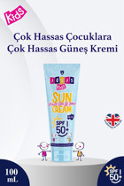 Aquas Kids 50 Faktör Tüm Ciltler İçin Leke Karşıtı Nemlendirici Yağsız Suya Dayanıklı Yüz ve Vücut Güneş Kremi 100 ml
