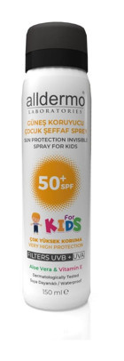 Alldermo Invisible 50 Faktör Tüm Ciltler İçin Leke Karşıtı Nemlendirici Yağsız Suya Dayanıklı Yüz ve Vücut Güneş Kremi 50 ml