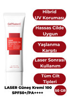 Cell Fusion C C Laser 50 Faktör Tüm Ciltler İçin Leke Karşıtı Nemlendirici Yağsız Suya Dayanıklı Yüz ve Vücut Güneş Kremi 50 ml