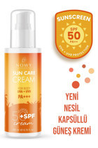Nowy 50 Faktör Tüm Ciltler İçin Leke Karşıtı Nemlendirici Suya Dayanıklı Yüz ve Vücut Güneş Kremi 50 ml