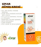 Çınar Doğal Kozmetik 50 Faktör Tüm Ciltler İçin Nemlendirici Suya Dayanıklı Yüz ve Vücut Güneş Kremi 100 ml