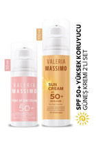 Valeria Massimo 50 Faktör Tüm Ciltler İçin Leke Karşıtı Nemlendirici Yağsız Suya Dayanıklı Yüz ve Vücut Güneş Kremi 50 ml