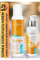 Shineco 50 Faktör Tüm Ciltler İçin Leke Karşıtı Nemlendirici Suya Dayanıklı Yüz Güneş Kremi 150 ml