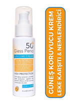Gless Pena Sun Care 50 Faktör Tüm Ciltler İçin Leke Karşıtı Nemlendirici Yağsız Suya Dayanıklı Yüz Güneş Kremi 60 ml