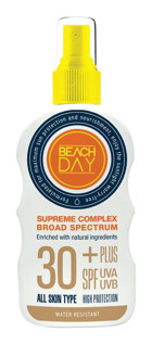 Beach Day Supreme Complex Milk 30 Faktör Tüm Ciltler İçin Leke Karşıtı Nemlendirici Yağsız Suya Dayanıklı Yüz Ve Vücut Güneş Kremi 150 ml