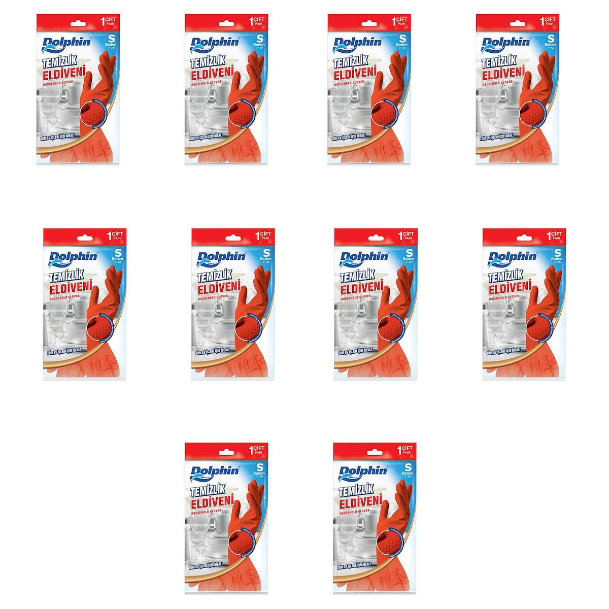 Dolphin Tırtıklı Small Temizlik Eldiveni 10 Çift