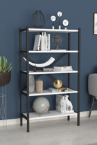 Bofigo 5 Raflı Suntalam 120 cm Beyaz Kitaplık