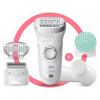 Braun 9 9865 Koltuk Altı Genital Bölge Bacak İçin 40 Cımbızlı Kablosuz Işıklı Epilasyon Cihazı Beyaz