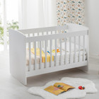 Baby Plus Crib Ahşap 20 kg Kapasiteli Dikdörtgen Yataklı Sallanan Portatif Beşik Beyaz