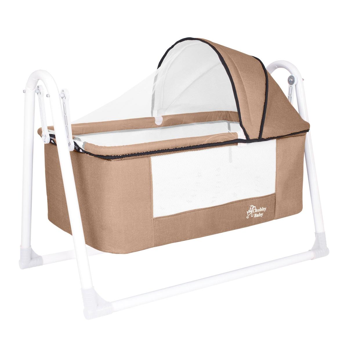 Chubby Baby First Class MDF 15 kg Kapasiteli Dikdörtgen Yataklı Sallanan Portatif Beşik Bej