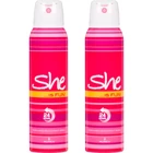 She Fun Sprey Kadın Deodorant 2x150 ml