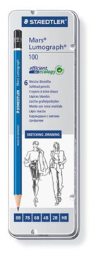 Staedtler Mars Metal Kutu 6'lı Siyah Kurşun Kalem Seti