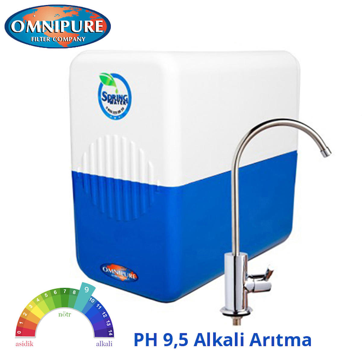 Spring Water Omnipure 6 Aşamalı 8 lt Kapalı Kasa Pompasız Tezgah Altı Su Arıtma Cihazı
