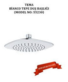 Tema Bianco Krom Yuvarlak Yağmur Tepe Duş Başlığı Gümüş