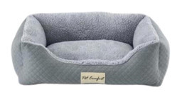 Pet Comfort Bravo Yıkanabilir Tek Fonksiyonlu 55x45 cm Sepet Kedi Yatağı Gri