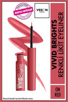 Nyx Vivid Brights Suya Dayanıklı Işıltılı Neon Kırmızı Kalıcı İnce Uçlu Fırça Sıvı Eyeliner