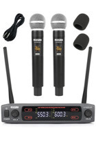 Lastvoice Lv-502EE UHF Dijital 2x30 Kanal Çiftli Kablosuz El Mikrofonu Siyah