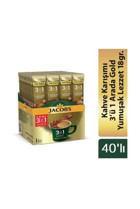 Jacobs 3'ü 1 Arada Sade 18 gr 40 Adet Granül Kahve Hazır Kahve