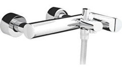 Creavit Sm2500 Smooth Pirinç Çift Delikli Yarı Ankastre Kare Banyo Bataryası Gümüş