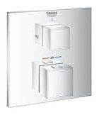 Grohe Grohtherm 24154000 Krom Çift Delikli Çevirmeli Ankastre Banyo Bataryası Gümüş