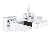 Grohe Eurocube 23666000 Metal Çift Delikli Aç Kapa Yarı Ankastre Kare Banyo Bataryası Gümüş