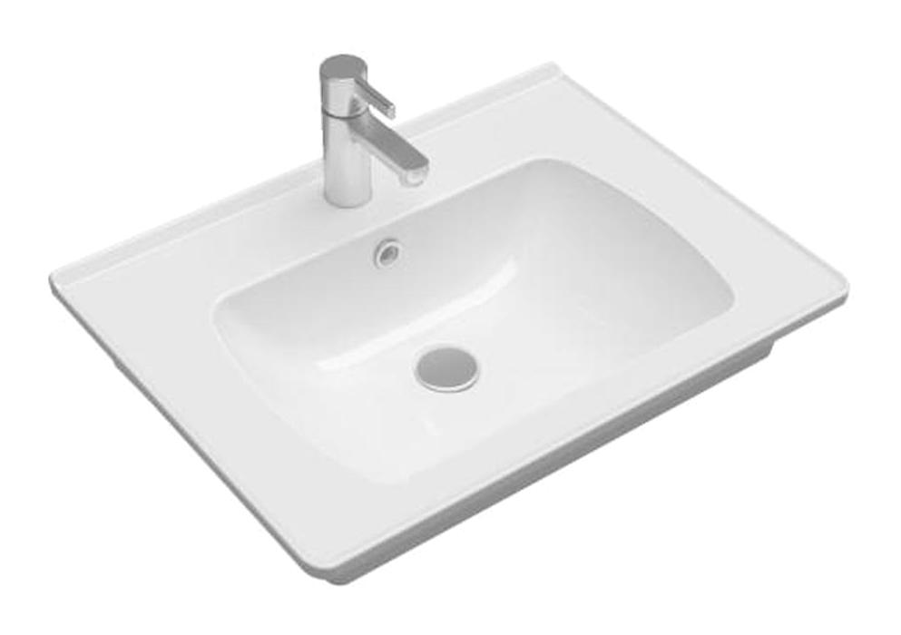 Seramiksan Saturn Flat Tekli 60 cm Seramik Dikdörtgen Lavabo Beyaz