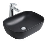 Paluci Jasmine Tekli 46 cm Porselen Dikdörtgen Lavabo Siyah