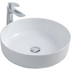 Paluci Alanya Tekli 43 cm Porselen Yuvarlak Lavabo Beyaz