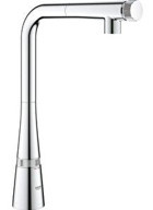 Grohe Zedra 31593002 Arıtmalı Spiralli Çift Girişli Aç Kapa Eviye Bataryası Gümüş