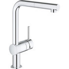 Grohe Minta SuperSteel-30274DC0 Spiralli Çift Girişli Aç Kapa Eviye Bataryası Gümüş