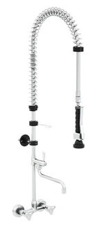 Cancan MT04 Deluxe Arıtmalı Spiralli Aplike Çift Girişli Çevirmeli Eviye Bataryası Gümüş