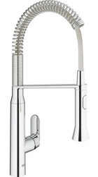 Grohe K7-31379000 Spiralli Çift Girişli Aç Kapa Eviye Bataryası Gümüş